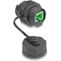DeLOCK LWL Kabelverbinder SC Simplex Buchse zu SC Simplex Buchse mit Verschlusskappe wasserfest, SC, SC, Schwarz