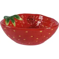 Décoris Keramik Schüssel Erdbeere 15x5cm Rot 1 Stück