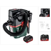 Metabo AS 18 L PC Compact Akku Sauger 18 V 6 l IPX4 Staubklasse L Nass und Trocken + 1x Akku 8,0 Ah - ohne Ladegerät