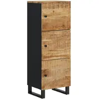 vidaXL Highboard mit 3 Türen 40x33x110 cm Massivholz Mango & Eisen
