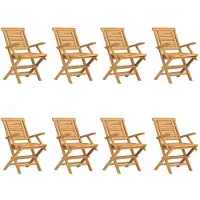 vidaXL Gartenstühle 8 Stk. Klappbar 56x63x90 cm Massivholz Teak