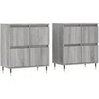 vidaXL Sideboards 2 Stk. Grau Sonoma Holzwerkstoff