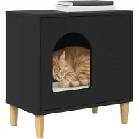 vidaXL Katzenhaus Schwarz 51 x 30 x 52 cm Holzwerkstoff