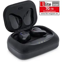 InLine PURE Air TWS, Bluetooth In-Ear Kopfhörer mit TWS, mit Qi-Case PowerBank, True Wireless Stereo (TWS), 20 - 20000 Hz, Anrufe/Musik, 92 g, Kopfhörer, Schwarz