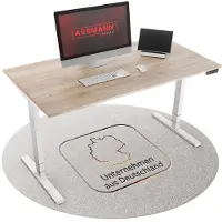 Assmann Elektrisch höhenverstellbarer Schreibtisch Y-Line Eiche Natura Weiß, 180x80cm, Memoryfunktion, Kollisionsschutz, 2-fach-Motorik