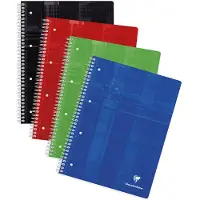 Clairefontaine 5x Collegeblock A4+ mit Rimgbuchlochung, 80 Blatt kariert, Lineatur 22, 90g - Sortiert 8252C