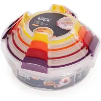 Joseph Joseph Nest Lock 4-tlg. mehrfarbiges rundes Lebensmittelbehälter-Set, ideal zum Aufbewahren und Transportieren von Lebensmitteln, luftdicht, stapelbar, mikrowellen- und gefrierfest.