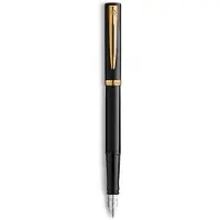 Waterman Füllfederhalter IMPRESSION schwarzer Lack GT F Blau Geschenkbox