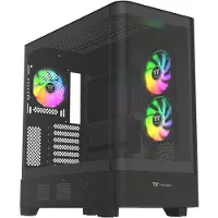 Thermaltake View 290 TG ARGB, Midi Tower, PC, Schwarz, ATX, micro ATX, Mini-ITX, SPCC, Gehärtetes Glas, 18 cm