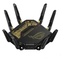 Asus ROG Rapture GT-BE98, Wi-Fi 7 (802.11be), Quad-band (2.4 GHz / 5 GHz-1 / 5 GHz-2 / 6 GHz), Ethernet/LAN, Schwarz, Tabletop-Router