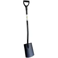 BURI Ergonomic Flachspaten mit D-Stiel schwarz Gärtnerspaten Gartenspaten Grabespaten