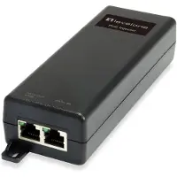 LevelOne PoE Injektor, Schnelles Ethernet, 10,100 Mbit/s, IEEE 802.3, IEEE 802.3af, IEEE 802.3u, Schwarz, PoE, Leistung, 52 V