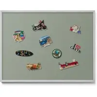 Tulup Magnettafel Magnettafel aus Metall für Souvenirs Hellolivfarben 80x60 cm Gerahmte Magnettafel für Urlaubserinnerungen Silberner Rahmen