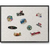 Tulup Magnettafel Magnettafel für Urlaubsmitbringsel Regelmäßiges Lineares Muster 80x60 cm Metalltafel für Magnete Schwarzer Rahmen