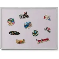 Tulup Magnettafel Magnettafel für Urlaubsmitbringsel Farbe Flieder 70x50 cm Metalltafel für Magnete Silberner Rahmen