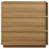 MODFU Kommode aus MDF und Holzwerkstoff in Eichenfarbe, 80x48x78 cm, 3 Schubladen, grifflos