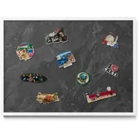 Tulup Magnettafel Magnettafel Dekorativ Bedruckt Dunkle Steinstruktur 70x50 cm Magnetboard für die Wand mit Motiv Weißer Rahmen
