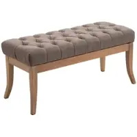 DELUKE Sitzbank CANNES Stoff Taupe 100x38x46cm Hellbraun Sitzbank Flur Sitzhocker Esszimmerbank Polsterbank Schlafzimmer