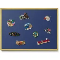 Tulup Magnettafel Metall Magnettafel Gerahmt Farbe Marineblau 70x50 cm Magnettafel Dekorativ Bedruckt Goldrahmen
