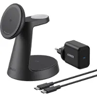 Anker Kabellose Ladestation (3-in-1, Magnetischer Ständer) Schwarz