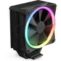 NZXT T120 RGB Air Cooler - RC-TR120-B1 - 120 mm CPU-Kühler mit Addressable-LEDs und Direktkontakt-Technologie, 4 Kupfer-Wärmeleitrohren, kompatibel mit Intel- und AMD-Sockeln, Schwarz