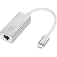 LevelOne USB-0402 Gigabit USB-C Netzwerkadapter, Kabelgebunden, USB Typ-C, Ethernet, 1000 Mbit/s, Silber, Weiß