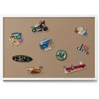 Tulup MAGNETTAFEL 60x40 cm Weißer Rahmen Hellbraun