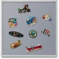 Tulup Magnettafel Magnetboard Metall Bedruckt Farbe Grau 50x50 cm Wand-Magnettafel für Reisesouvenirs Silberner Rahmen