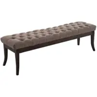 DELUKE Sitzbank CANNES Stoff Taupe 150x38x46cm Dunkelbraun Sitzbank Flur Sitzhocker Esszimmerbank Polsterbank Schlafzimmer