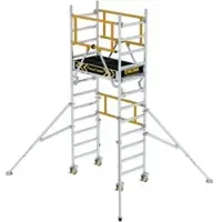 MUNK Günzburger Steigtechnik MUNK Rollgerüst FlexxTower SG ergo mit klappbaren Dreieckauslegern und Schwenkfuß Plattformgröße 1,20x0,60m Arbeitshöhe 4,10m