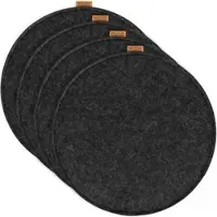 Miqio 4 er Set Sitzkissen 4 Sitzauflage mit Antirutschnoppen Ø 35 cm