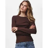 Pieces Langarmshirt "PCRUKA LS TOP NOOS BC" Baumwollmischung, slim fit
