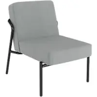Meet by Paperflow Sessel MEDSO Klassik S, gepolstert, Sitzfläche austauschbar, B 580 x T 743 x H 736 mm, Stoff und Stahl, grau/mattschwarz