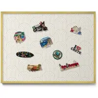 Tulup Magnettafel Magnettafel Dekorativ Bedruckt Lineare Regelmäßige Bögen 80x60 cm Magnetboard für die Wand mit Motiv Goldrahmen