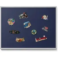 Tulup Magnettafel Magnettafel Metall mit Rahmen Farbe Dunkelmarineblau 80x60 cm Reisemagnete Magnetboard Silberner Rahmen