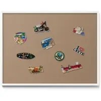 Tulup MAGNETTAFEL 80x60 cm Weißer Rahmen Hellbraun