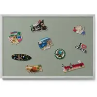 Tulup Magnettafel Magnettafel Dekorativ Bedruckt Hellolivfarben 60x40 cm Magnetboard für die Wand mit Motiv Silberner Rahmen
