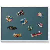 Tulup Magnettafel Magnetboard für Reisemagnete Farbe Dunkeltürkis 70x50 cm Metall Magnettafel Gerahmt Weißer Rahmen