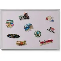 Tulup Magnettafel Dekoratives Magnetboard aus Metall Farbe Flieder 60x40 cm Magnettafel für Urlaubsmitbringsel Silberner Rahmen