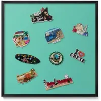 Tulup Magnettafel Dekoratives Magnetboard aus Metall Mintgrün 50x50 cm Magnettafel für Urlaubsmitbringsel Schwarzer Rahmen