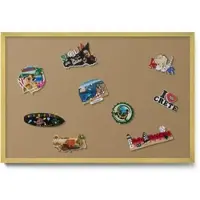 Tulup Magnettafel Magnettafel für die Wand Gerahmt Farbe Dunkelgelb 60x40 cm Dekoratives Magnetboard aus Metall Goldrahmen