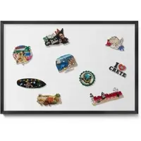 Tulup Magnettafel Magnettafel Dekorativ Bedruckt Farbe Weiß 60x40 cm Magnetboard für die Wand mit Motiv Schwarzer Rahmen