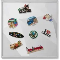 Tulup Magnettafel Magnetboard für Reisemagnete 3D Geometrischer Hintergrund 50x50 cm Metall Magnettafel Gerahmt Silberner Rahmen