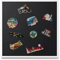 Tulup Magnettafel Magnetboard Metall Bedruckt Farbe Schwarz 50x50 cm Wand-Magnettafel für Reisesouvenirs Weißer Rahmen