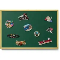 Tulup Magnettafel Magnettafel für die Wand Gerahmt Farbe Dunkelgrün 60x40 cm Dekoratives Magnetboard aus Metall Goldrahmen