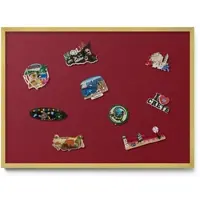 Tulup Magnettafel Wanddekoration Magnettafel bedruckt Farbe Burgunderrot 70x50 cm Magnetboard für Reisemagnete Goldrahmen