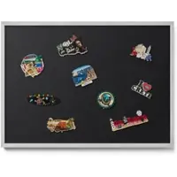 Tulup Magnettafel Wanddekoration Magnettafel bedruckt Farbe Schwarz 70x50 cm Magnetboard für Reisemagnete Silberner Rahmen