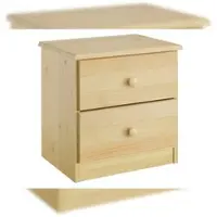 Erst-Holz Nachttisch Nachtkonsole mit zwei Schubladen Kiefer massiv 90.20-K2