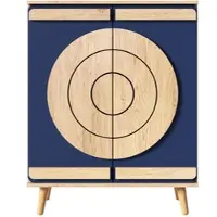 STILVORA Schuhschrank Spanplatte Blau/Natur 76x37x98,5 cm mit Türen und Holzbeinen