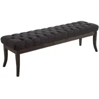 DELUKE Sitzbank CANNES Stoff Dunkelgrau 150x38x46cm Dunkelbraun Sitzbank Flur Sitzhocker Esszimmerbank Polsterbank Schlafzimmer
